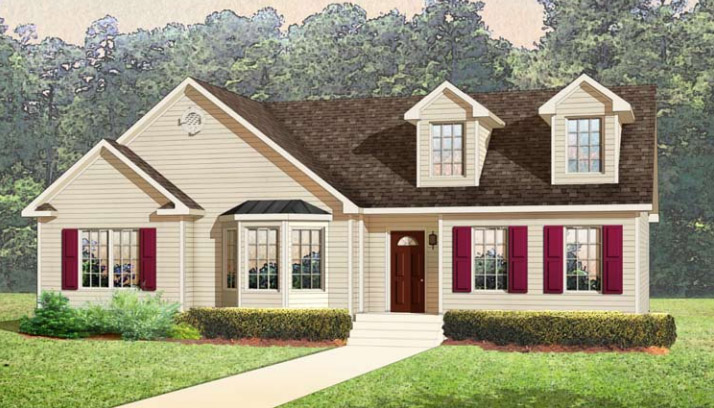 Craftsman Cottage Style Modular Floor Plan Offers Single Story Living